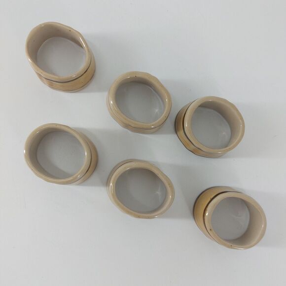 Ceramic Napkin Rings Hand painted Dinner Table Home Decor - Picture 2 of 7